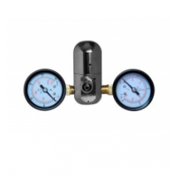 Aquili Riduttore di pressione 2 Manometri Planta Plus - CO2 per Acquario - Attacco 10x1 con microregolatore posteriore