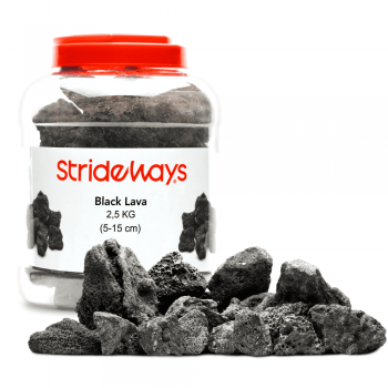 Bouteille de 2,5 kg de la lave noire des roches Strideways