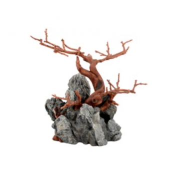 Ornament wood&rock brown 20x12x19 - Askoll