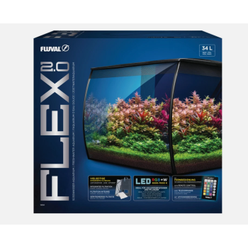 Acquario curvo Fluval flex 34Lt 2.0 con LED RGB - Askoll - modello nuovo 15050
