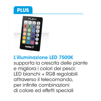 Acquario curvo Fluval flex 57Lt 2.0 con LED RGB - Askoll... 2