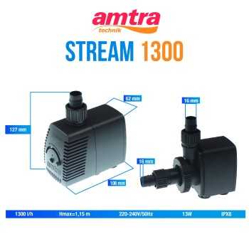 AMTRA STREAM 1300 – Pompa sommergibile per acquario 2