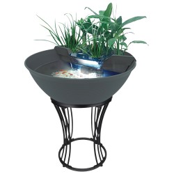 Support Support Support Mini Pond Support (H 40 cm) - Base robuste pour l'étang de mini-étang avec design moderne noir mat