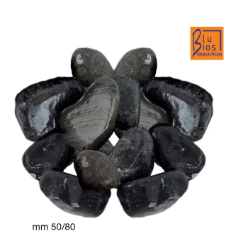 Maxi black pebbles 5 / 8cm - Blu Bios