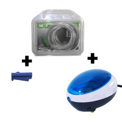 Kit aerazione per acclimatazione pesci - Sistema completo ossigenazione con pompa, tubo, pietra porosa e supporto tubo