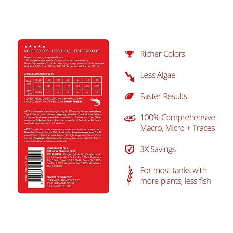 APT 3 Full Nutrition - 2HR Aquarist fertilizer